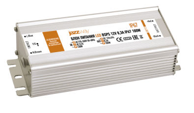 Драйвер для светодиодной ленты LED BSPS 12V8,3A=100W (new) влагозащищенный IP67 | 3329280A | Jazzway