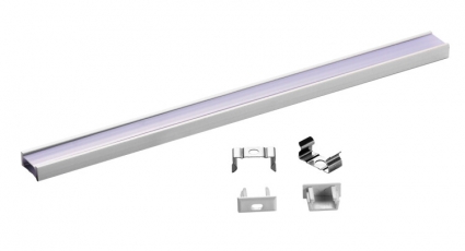 Профиль алюминиевый для светодиодной ленты PAL 1507 (комплект) накладной 2м анод. | .5036109 | JAZZWAY