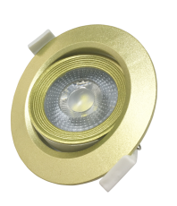 Светильник светодиодный Downlight встраиваемый поворотный PSP-R 9044 7W GOLD 3000K 38° круг/поворот IP40 золото | .5022911 | Jazzway