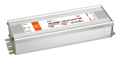 Драйвер для светодиодной ленты LED BSPS 12V16,5A=200W (new) влагозащищенный IP67 | 1016348A | Jazzway