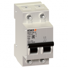 Выключатель автоматический двухполюсный ВА47-29 8А C 4,5кА (ВА47-29-2C8-УХЛ3) | 231629 | КЭАЗ