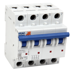 Выключатель автоматический четырехполюсной OptiDin BM63-4D6-УХЛ3 (Новый) | 260915 | КЭАЗ