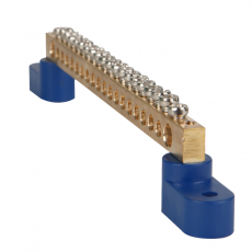 Шина нулевая с двумя изоляторами OptiKit BB-T-N-S-10-8х12 синий | 277904 | КЭАЗ