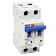 Выключатель автоматический двухполюсной OptiDin BM63-2B8-10-УХЛ3 | 262575 | КЭАЗ