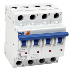 Выключатель автоматический четырехполюсной OptiDin BM63-4B20-10-УХЛ3 | 262840 | КЭАЗ