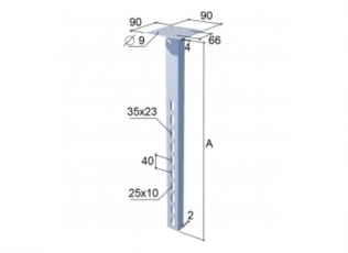Стойка потолочная L=800 | PST800 | КМ-профиль