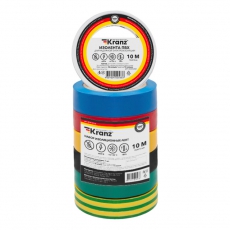 Набор изоляционных лент KRANZ 0.13х15 мм, 10 м, 7 цветов |KR-09-2010-E | Kranz