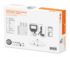 Прожектор светодиодный с датчиком ДО-20Вт 4000K 2000Лм IP65 черный LEDVANCE | 4058075143555 | LEDVANCE