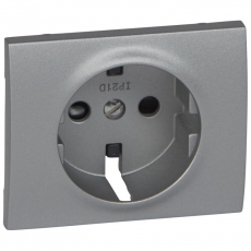 Galea Life Алюминий Накладка розетки с/з, с защитными шторками | 771321 | Legrand