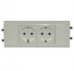 Розетка Mosaic DLP с суппортом для крышки 65 нем.ст. 2X2К+З безвинтовые зажимы | 077432 | Legrand