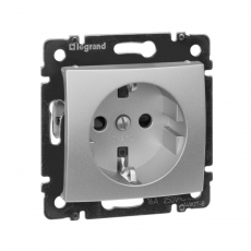 Valena Алюминий Розетка 1-ая с/з с защитными шторками | 770121 | Legrand