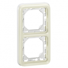Plexo Белый Рамка 2-ая вертикальная с суппортом для внутреннего монтажа IP55 | 069696 | Legrand