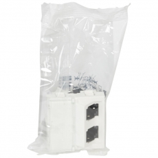 Двойная розетка RJ 45 - Программа Mosaic - категория 6 - FTP 45° - 2 модуля - белый - LCS? | 076506 | Legrand