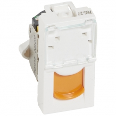 Mosaic RJ45 UTP 6a 1м Оранж.Шторка | 076527 | Legrand