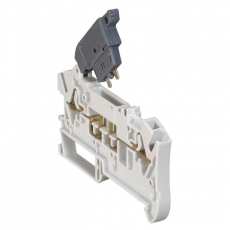 Пружинная клемма Viking 3 - с рычажным разъед. и держателем предохранителя 5х20 - однополюсная - 2 проводника - серый | 037281 | Legrand