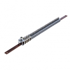 Плоская медная шина XL3 400 - 12 x 4 с зажимами - длина 455 мм | 037302 | Legrand