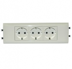 Розетка Mosaic DLP с суппортом для крышки 65 нем.ст. 3X2К+З безвинтовые зажимы | 077433 | Legrand