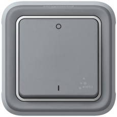 Plexo Серый Выключатель 1-клавишный 2-х полюсный IP55 | 069530 | Legrand