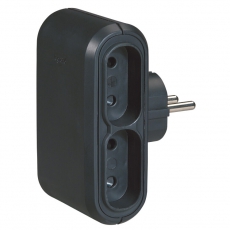 Многорозеточный блок 4 x 2К - серия Элиум - немецкий/французский стандарт - 6 А - чёрный | 050651 | Legrand