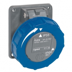 Встраиваемая розетка Hypra - IP 66/67-55 - 2К+3 - 16 А - пластик | 051126 | Legrand