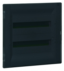 Распределительный щиток Practibox3 скрытого монтажа - IP 40 - IK 07 - 2 рейки - 36 модулей - с клеммниками заземления и нейтрали - прозрачная дверь |