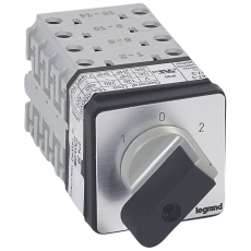 Переключатель на 2 направления - с положением ''0'', 45° - PR 17 - 4П - 8 контактов - крепление на дверце | 027438 | Legrand