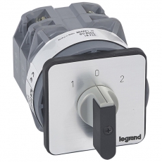 Переключатель на 2 направления - с положением ''0'', 45° - PR 40 - 2П - 4 контакта - крепление на дверце | 027451 | Legrand