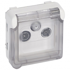 Plexo Arctic Антибактериальный Белый Розетка TV-FM-SAT единственная IP55 | 070724 | Legrand