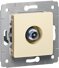 Cariva Сл. кость Розетка TV единственная 1.5 дБ, 0-2400 МГц, разъём типа F(резьбовой) | 773799 | Legrand