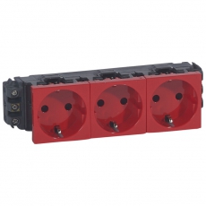 Розетка Mosaic 6м 3Х2К+З н.ст.красн. | 077613 | Legrand