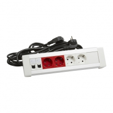 Настольный блок - 2Х2К+3 + 2Х2К+3 (с механической блокировкой)+ 2xRJ45 Cat. 6 FTP + 2 заглушки - со шнуром | 653563 | Legrand