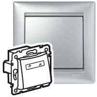 Valena Алюминий Выключатель кнопочный 1-клавишный 12V с подсв. и держателем этикетки | 770217 | Legrand