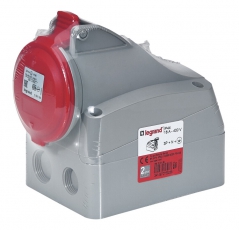 Розетка накладная - 16А - 3К+H+З - 380 В - IP 44 | 090160 | Legrand