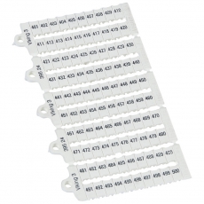 Листы с этикетками для клеммных блоков Viking 3 - горизонтальный формат - шаг 6 мм - цифры от 401 до 500 | 039524 | Legrand