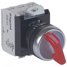 Osmoz Переключатель в сборе красный 24В, 2 положения с фиксацией Н.З. + Н.О. | 023761 | Legrand