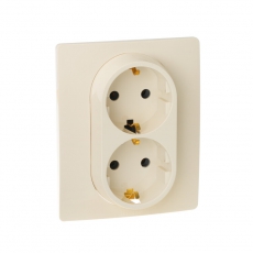 Etika Сл.кость Двойная розетка с/з, винты | 672323 | Legrand