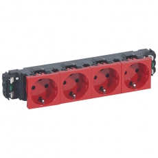 Розетка Mosaic DLP нем.ст.4Х2К+З с блокировкой безвинтовые зажимы | 077424 | Legrand