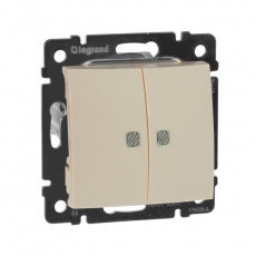 Valena Сл. кость Выключатель 2-клавишный с подсветкой | 774328 | Legrand