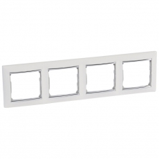 Valena Белый/Серебряный штрих Рамка 4-ая горизонт. | 770494 | Legrand