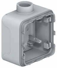 Plexo Серый Коробка 1-ая для наружного монтажа с 1 каб.вводом ISO20 IP55 | 069656 | Legrand