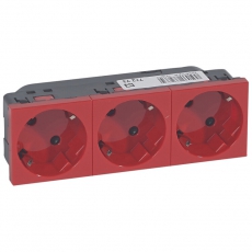 Розетка 3х2к+З Нем.Ст. 45 (Крас.) Mosaic | 077273 | Legrand