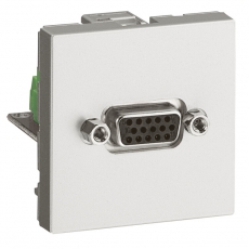 Розетка HD15 - Программа Mosaic - 2 модуля - алюминий | 079257 | Legrand