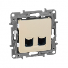 Etika Сл.кость Розетка компьютерная 2-ая RJ45, категория 6 UTP | 672354 | Legrand