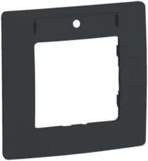 Etika Антрацит Рамка 1-ая с держателем для маркировки антрацит | 672586 | Legrand