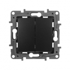 Etika Антрацит Выключатель 2-клавишный, авт.клеммы, 10 AX, 250 В | 672602 | Legrand