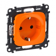 Valena ALLURE Оранжевый Розетка с/з, со шторками, безвин зажим | 754981 | Legrand