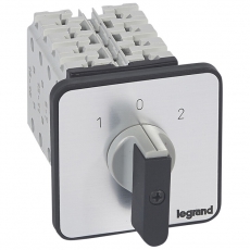Переключатель на 2 направления - с положением ''0'', 45° - PR 26 - 4П - 8 контактов - крепление на дверце | 027448 | Legrand