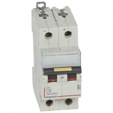 Выключатель автоматический двухполюсный DX3 DC 10000 6А C 16кА | 409565 | Legrand