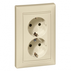 Valena Сл. кость Розетка 2-ая с/з с защитными шторками | 774371 | Legrand
