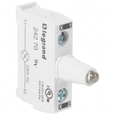Блок со встроенным светодиодом для головок - Osmoz - для кнопочных постов - 230 В~ - белый | 024270 | Legrand